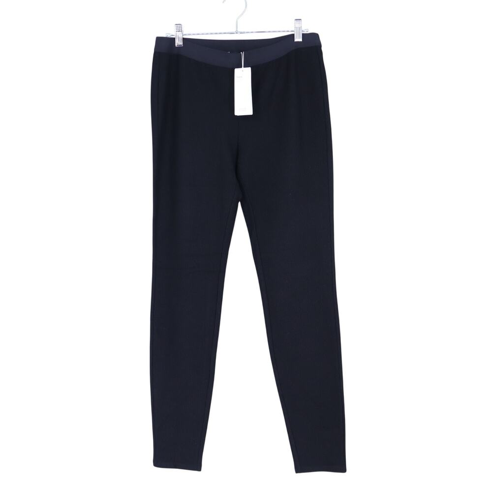 Eileen Fisher Stretch Ponte Pants Black NWT Pull On Ribbed Casual Women's M